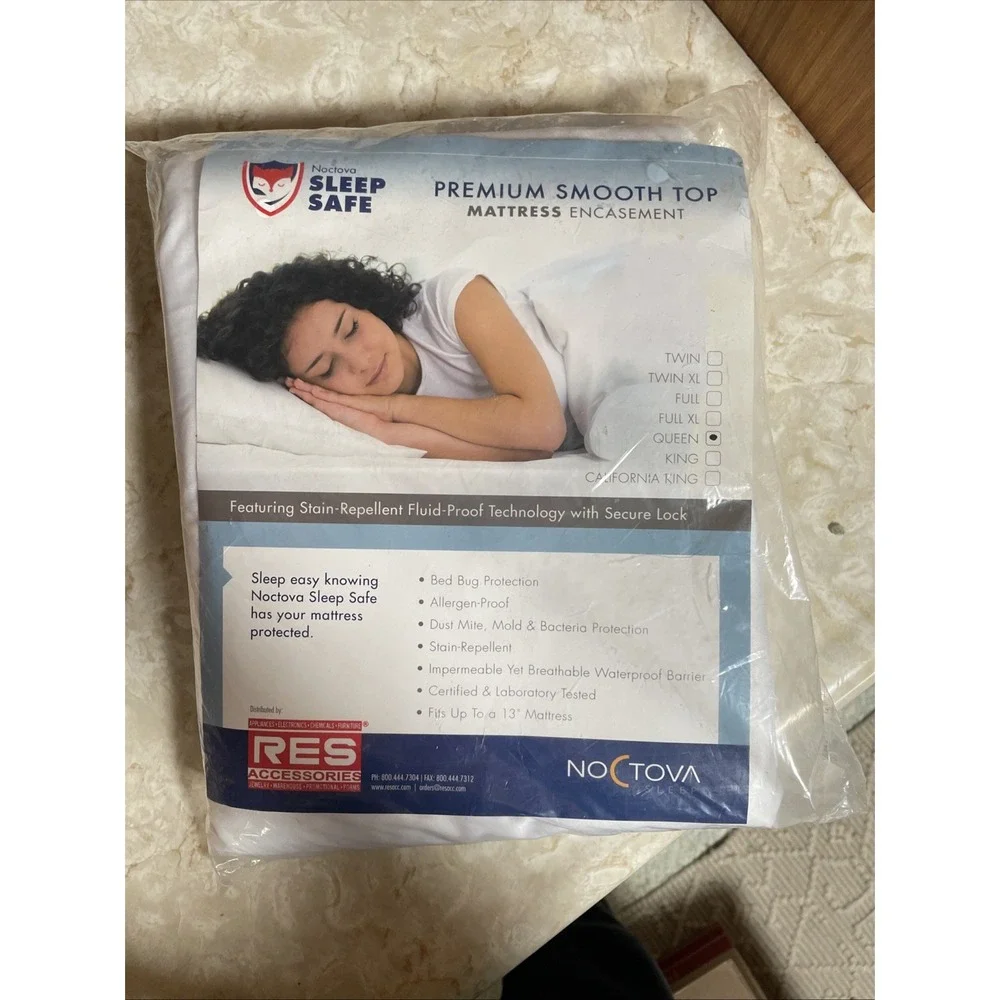 NIP Queen‎ Mattress Cover Encasement PREMIUM Smooth Top Noctova Sleep
